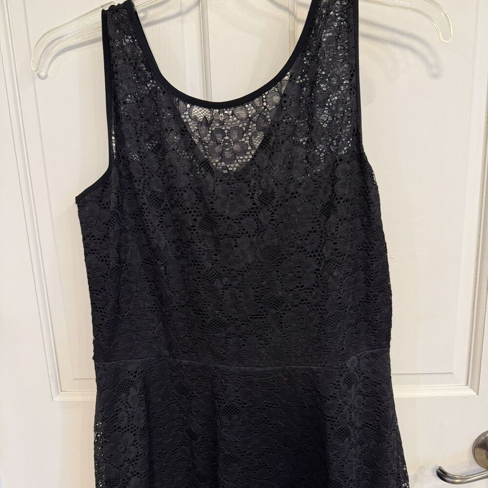 Women's Ronni Nicole black lace dress 12 sexy sleevless flattering wedding